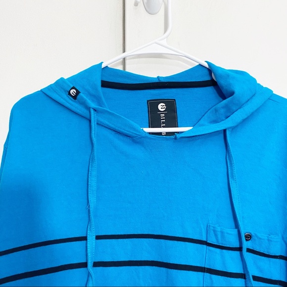 BILLABONG striped hoodie striped color blocked side and chest 100% cotton knit M - Picture 3 of 12